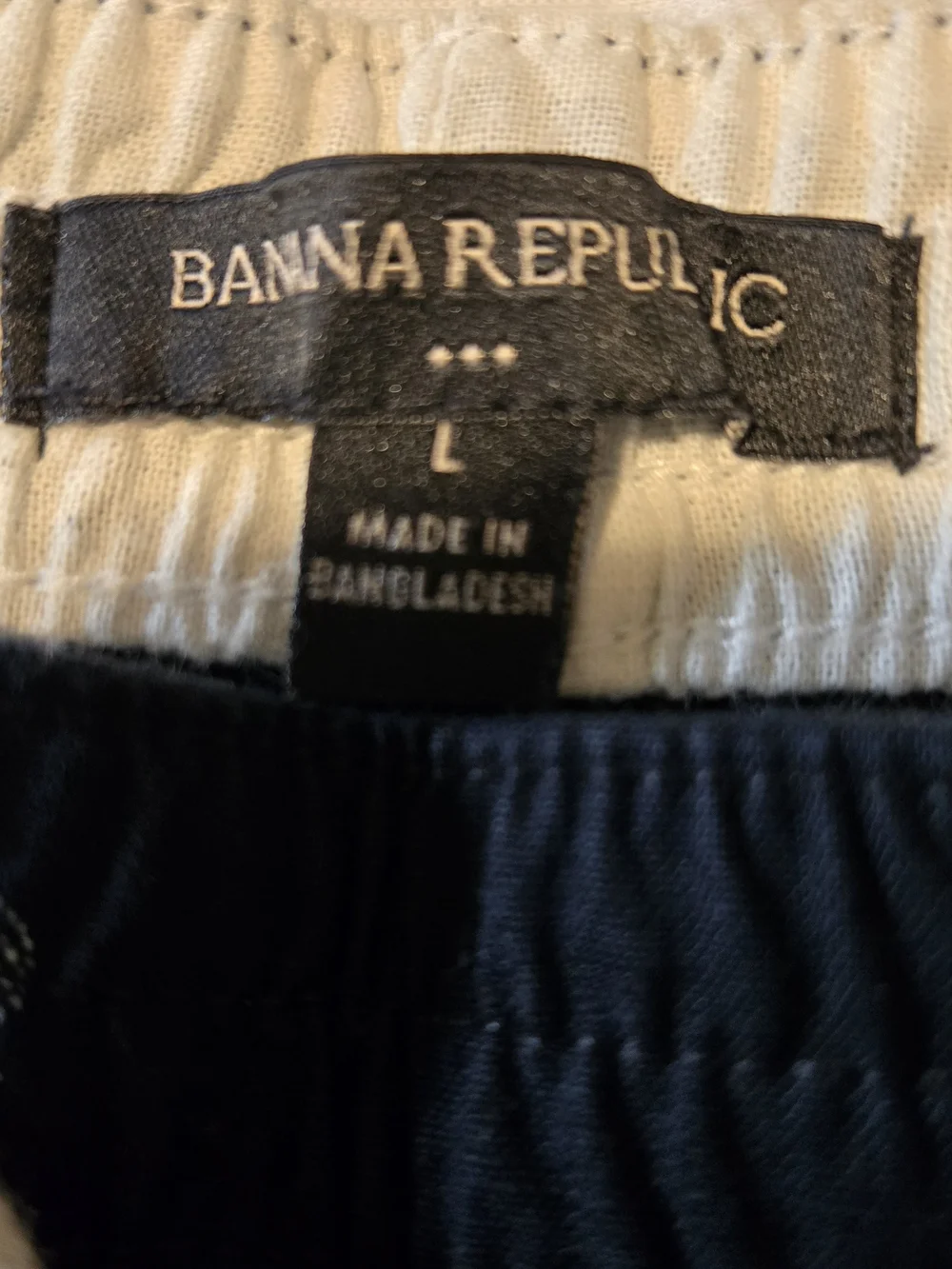 Banana Republic Shorts Mens‎ L Navy Blue Cotton Drawstring Pineapple Casual Prep